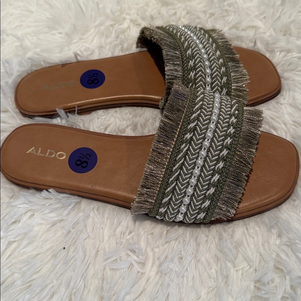 Aldo Slide Sandals 8.5 Green - Picture 4 of 5
